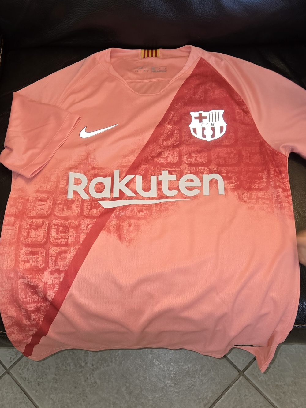 Nike FC Barcelona Pink Kids Jersey with Rakuten Logo